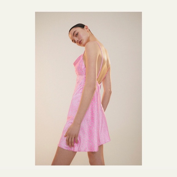 Satin Effect Flora Print Dress - Picture 2 of 5